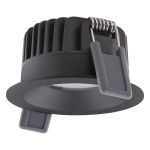Ledvance LED-Spot Fix Aluminium Schwarz 8W 640lm 36D - 927 Extra Warmweiß | Ausschnitt 68mm - IP44 - Höchste Farbwiedergabe - Dimmbar